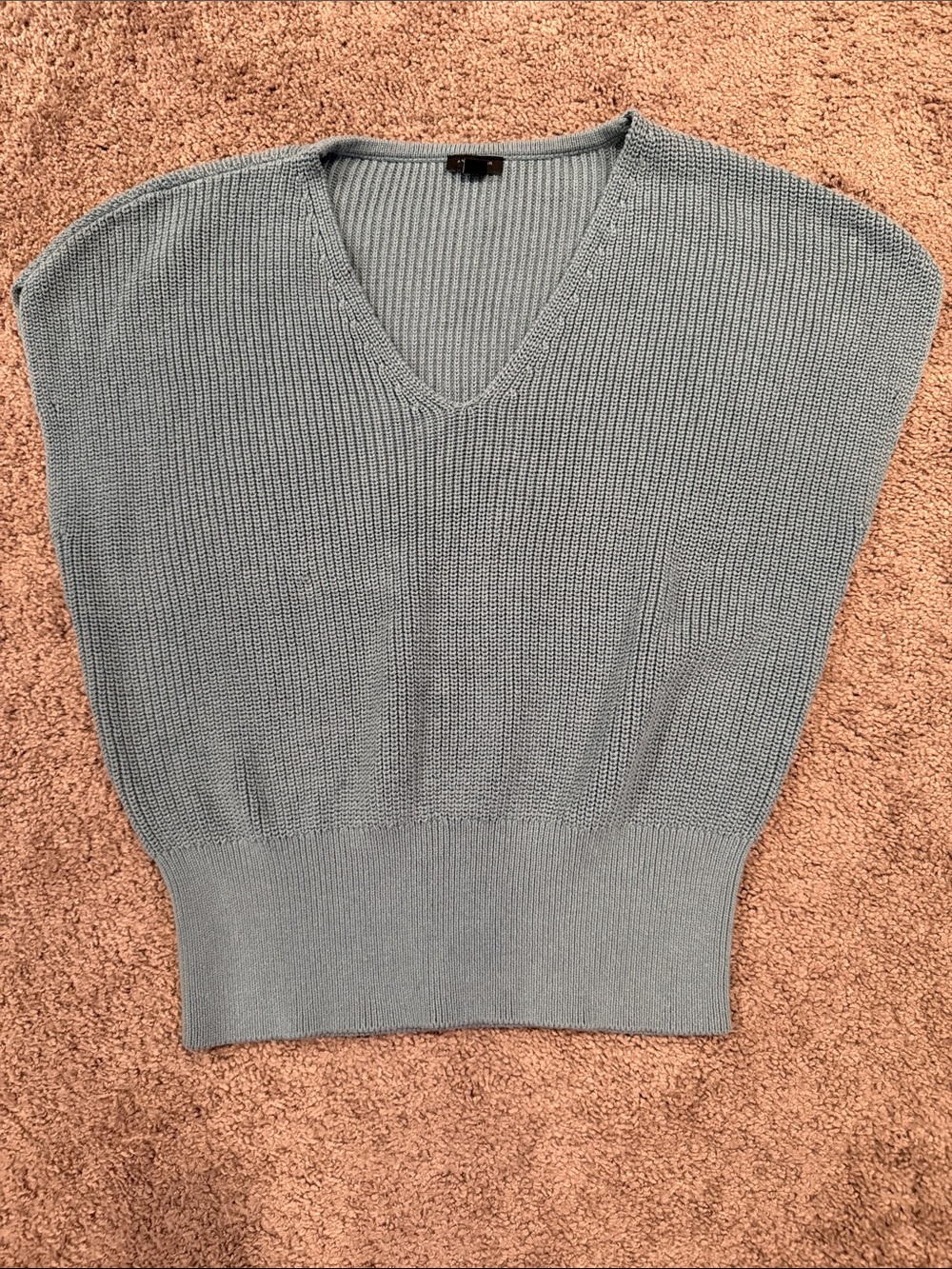 Ann Taylor V-Neck Knit Sweater Vest in Dusty Blue